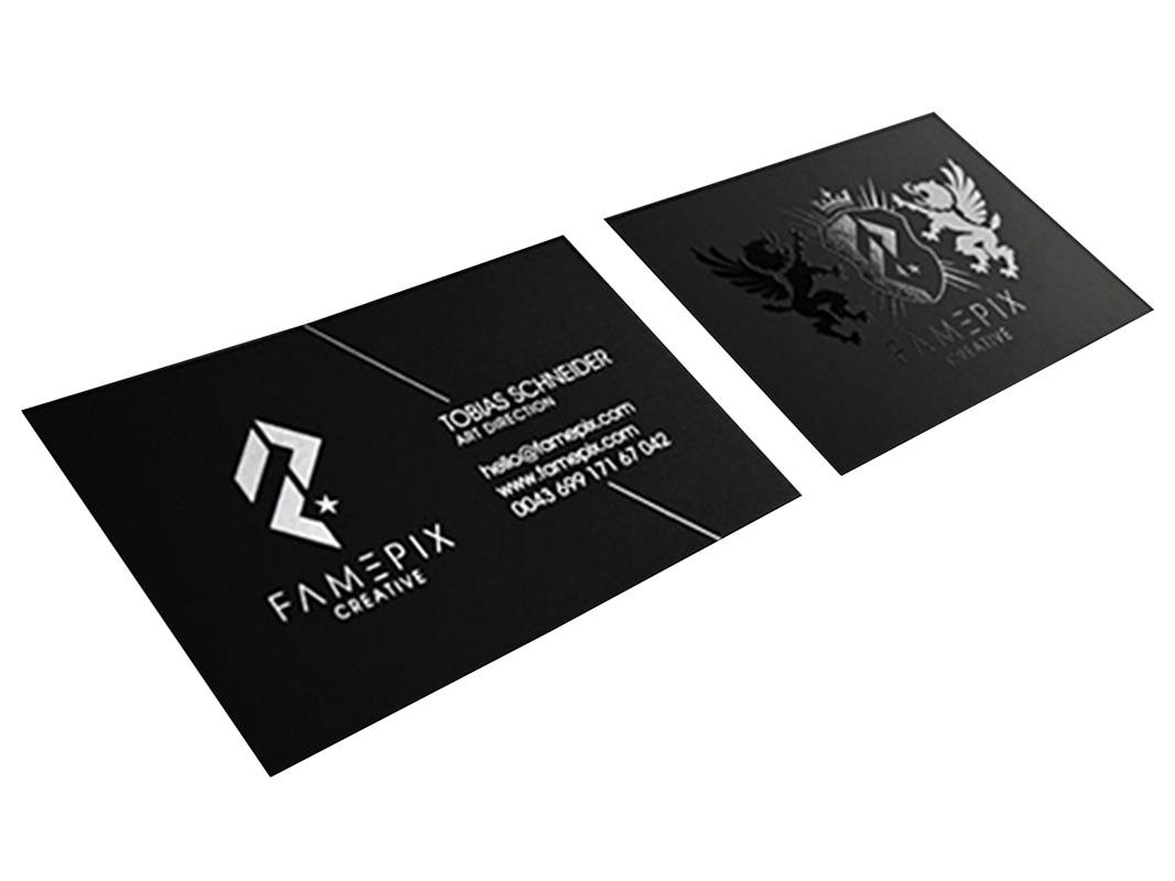 Black Business Card printing in China with Spot UV SWP22-1