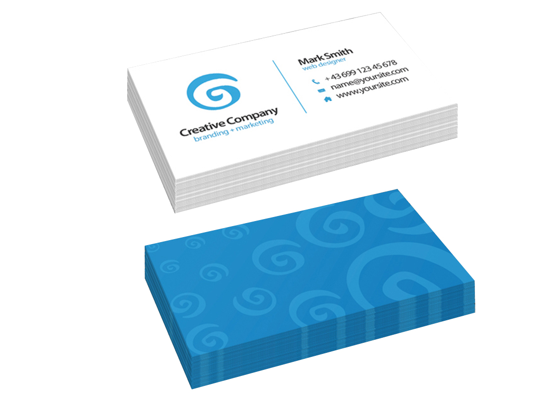 Blue color Business Card on White card Printing in China SWP22-2