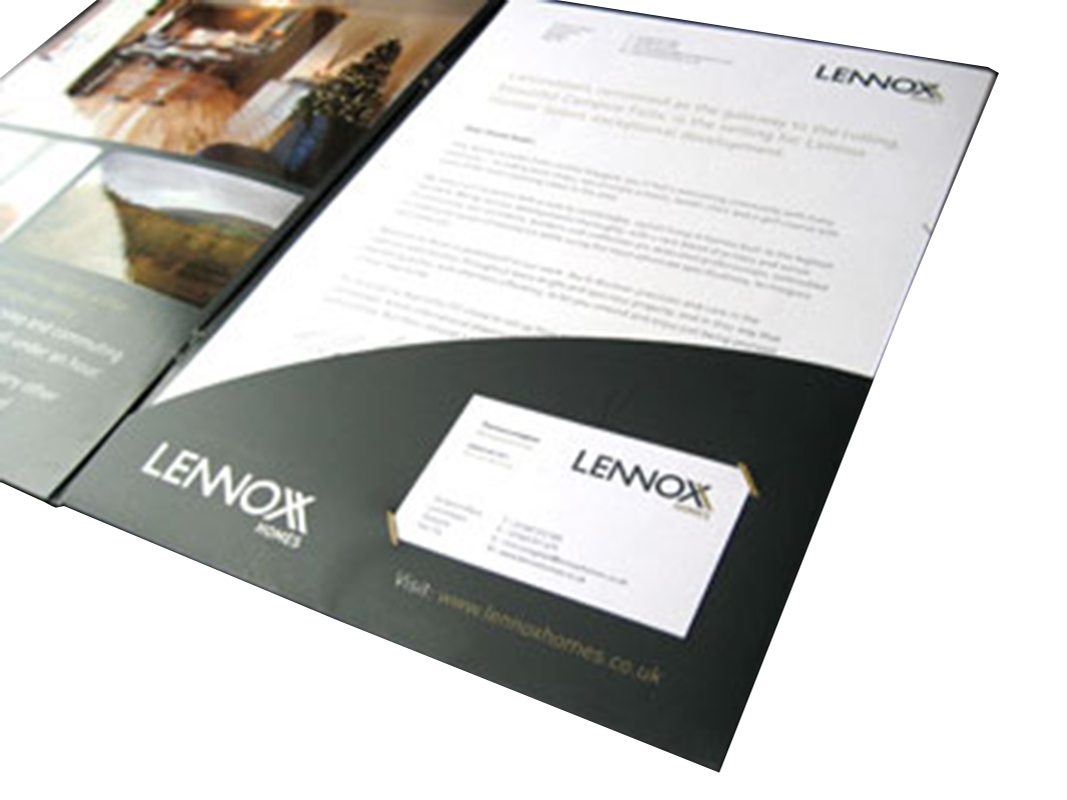 Company Folder printing with business cards position SWP23-3