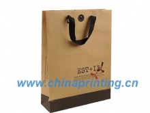 Two Colors kraft Paper Bag Printing  in China SWP8-24